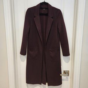 Dynamite Knit Maxi Blazer | Burgundy/Purple | Size S